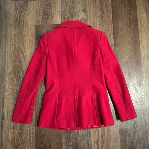 Banana Republic red double breasted wool pea coat - Picture 4 of 4
